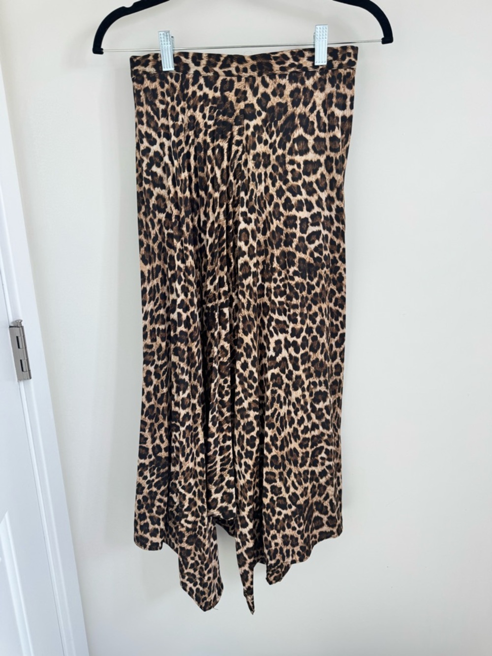 Zara Leopard Print Asymmetrical Hanky Hem Skirt - Brown/Black XS